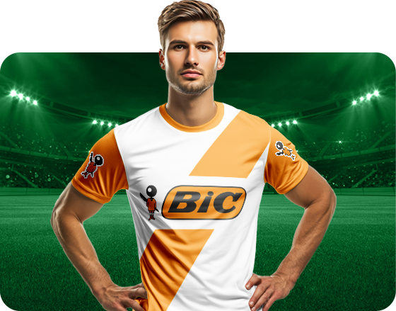 immagine di calciatore con maglia BIC
